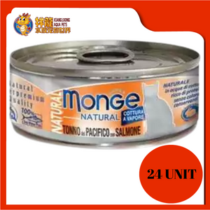 MONGE NATURAL YELLOWFIN TUNA WITH SALMON 80G X 24UNIT