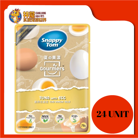 SNAPPY TOM GOURMERS TUNA WITH CHICKEN EGG 24X70G