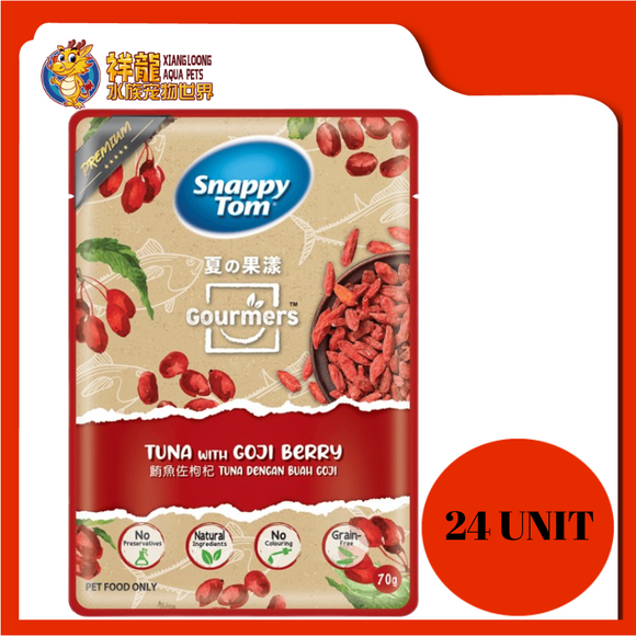 SNAPPY TOM GOURMERS TUNA WITH GOJI BERRY 24X70G