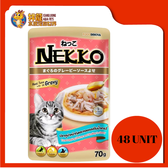 NEKKO TUNA TOPPING SHRIMP SCALLOP IN GRAVY 48 X 70G