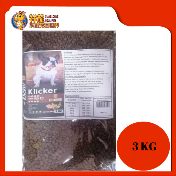 KLICKER ADULT DOG SALMON MINI & SMALL 3KG REPACK