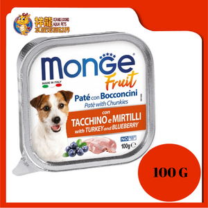 MONGE TRAY FRUIT TURKEY & BLUEBERRY 100G