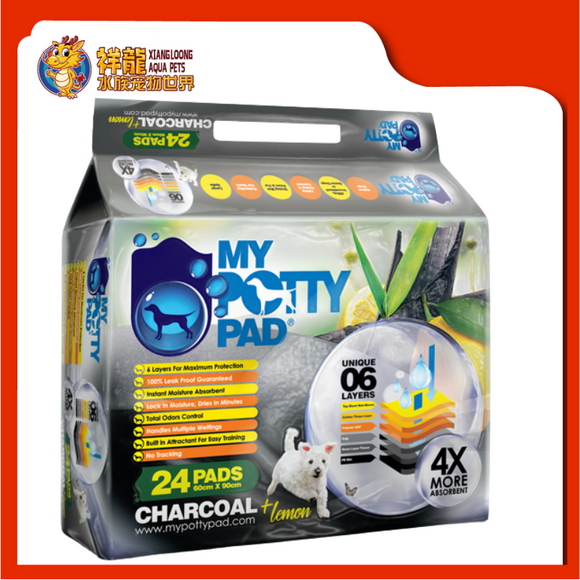 MY POTTY PAD CHARCOAL+LEMON 60CMX90CM [24PAD]