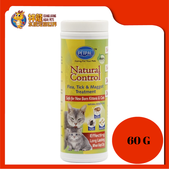 PETPAL NATURAL CONTROL FLEA , TICK & MAGGOT TREATMENT 60G