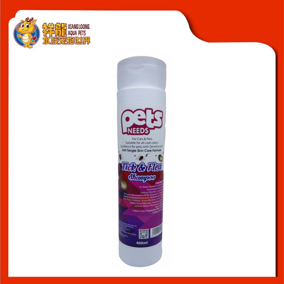 PETS NEEDS TICK & FLEA SHAMPOO CAT/DOG 400ML