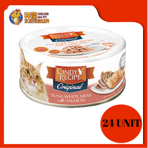 CINDY ORIGINAL TUNA WHITEMEAT WITH SALMON 80G X 24UNIT