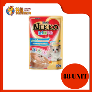 NEKKO KITTEN TUNA CREAMY MIX SALMON 48X70G