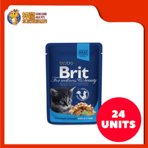 BRIT PREMIUM POUCH CHICKEN CHUNKS FOR KITTEN 100G (24XRM1.89)