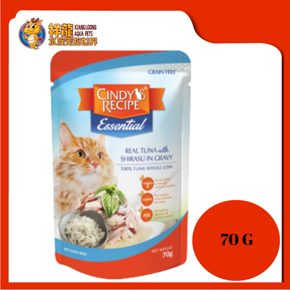 CINDY ESSENTIAL TUNA WITH SHIRASU IN GRAVY 70G