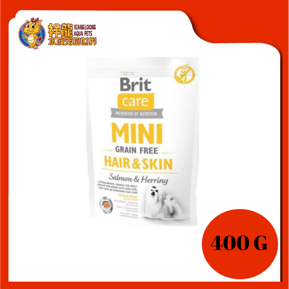 BRIT CARE GRAIN FREE MINI ADULT DOG FOOD (HAIR AND SKIN) 400G