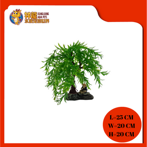 AQUARIUM ORNAMENTS PLANT WITH OLD MAN (10")