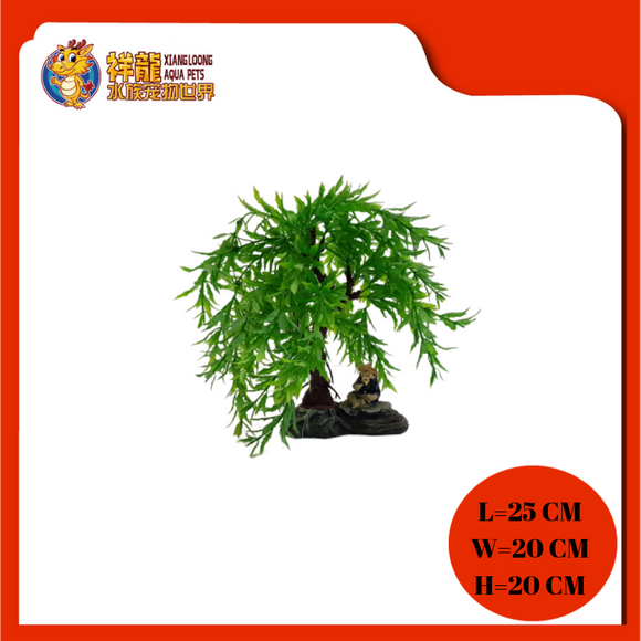 AQUARIUM ORNAMENTS PLANT WITH OLD MAN (10