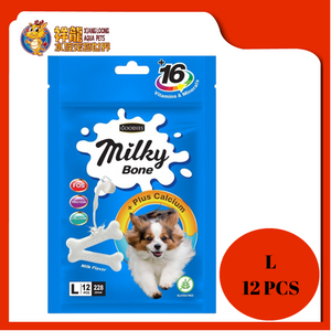 GOODIES CALCIUM MILKY BONE-MILK L 12PCS