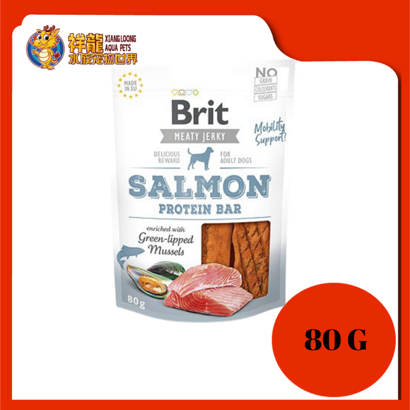 BRIT MEATY JERKY SALMON PROTEIN BAR 80G